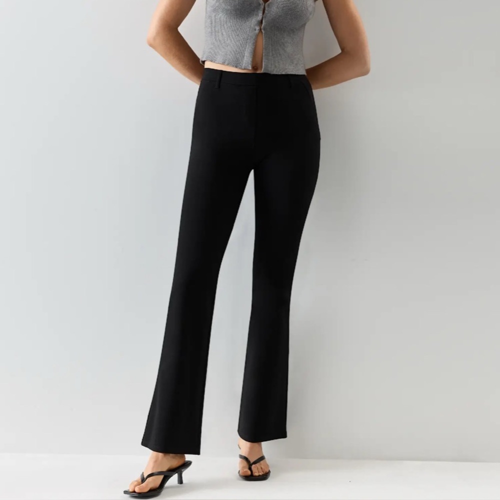 Quince NEW Ultra Stretch Pointe Bootcut Pants Chic Black Workwear XL 28 Inseam